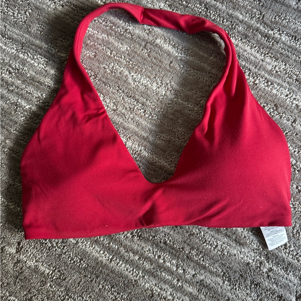 ONER ACTIVE SOFTMOTION™ MINIMAL HALTER NECK BRALETTE WITH WHITE LOGO